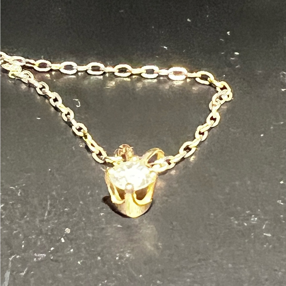 Elegant Vintage Gold Natural Diamond Pendant 0.25-0.3 Ct - Picture 3 of 15